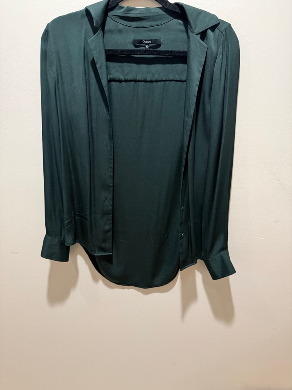 Quince Olive Green Silk Blouse